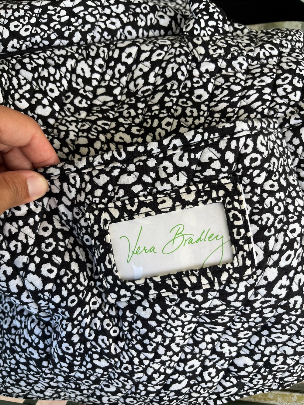 Vera Bradley Black & White Leopard Quilted Carry-on Tote Bag